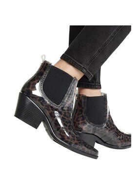 Sam Edelman Leopard Winona Chelsea Ankle Rain Boots Womens 7M Western Style